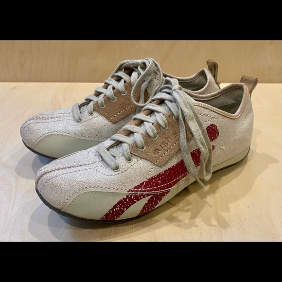 Cushe Men’s Cracked Leather BOWLER Sneaker US8 UK7 EUR41 in Off White and Red - Picture 3 of 16